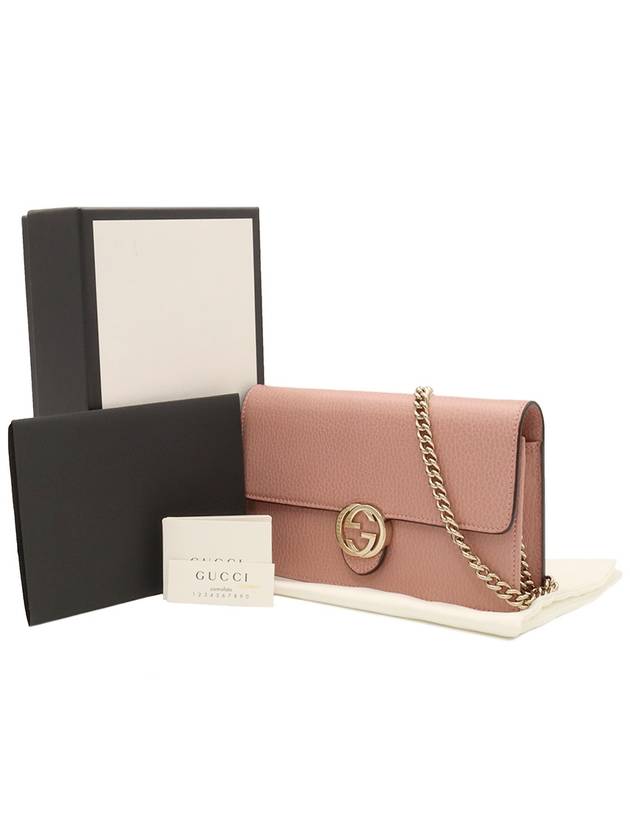 Pink leather interlocking GG chain mini clutch crossbag 510314 - GUCCI - BALAAN 3