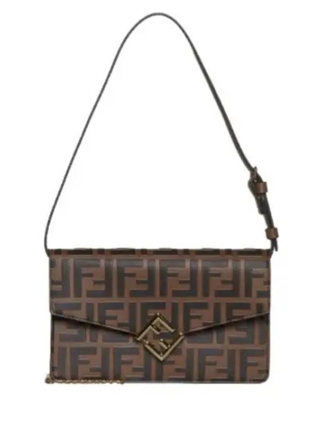 FF Diamond Flap Shoulder Back Brown - FENDI - BALAAN 2