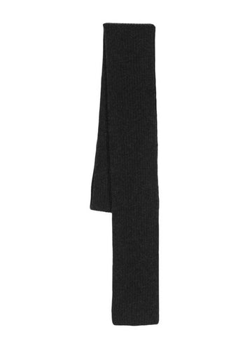 Ribbed Knit Muffler Black - GANNI - BALAAN 1