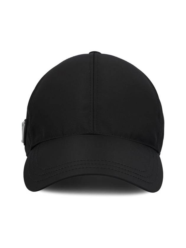 Re-Nylon Triangle Logo Baseball Cap Black - PRADA - BALAAN 3