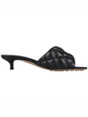 Padded Leather Sandals Heel Black - BOTTEGA VENETA - 5