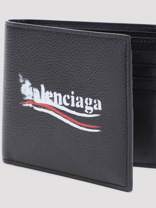 Logo Print Leather Half Wallet Black - BALENCIAGA - BALAAN 4