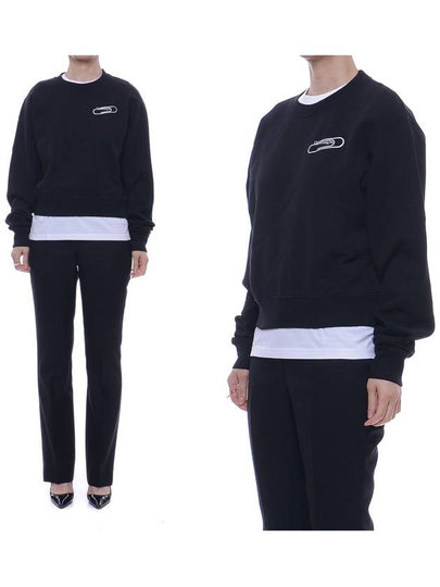 Women's Clip Crop Sweatshirt Black - OFF WHITE - BALAAN 2