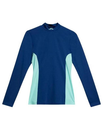 Thabisa Mockneck Long Sleeve T-Shirt Estate Blue - J.LINDEBERG - BALAAN 2