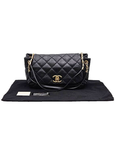 Chanel Black Leather Stitched Gold Flap Shoulder Bag 14th - CHANEL - BALAAN 2