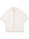 Jacquard Zip-up Short Sleeve Shirt Backeye MM221SH003IVR - MONTSENU - BALAAN 7