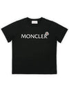 Kids lettering logo wappen short sleeve black 8C00003 89AFV 999 8 10A - MONCLER - BALAAN 3