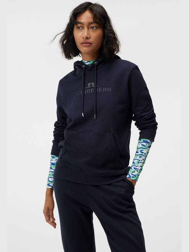 Alpha Logo Print Hoodie Navy - J.LINDEBERG - BALAAN 3