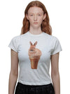 Women's Crop Short Sleeve T-Shirt White - 2113 STUDIO - BALAAN 1