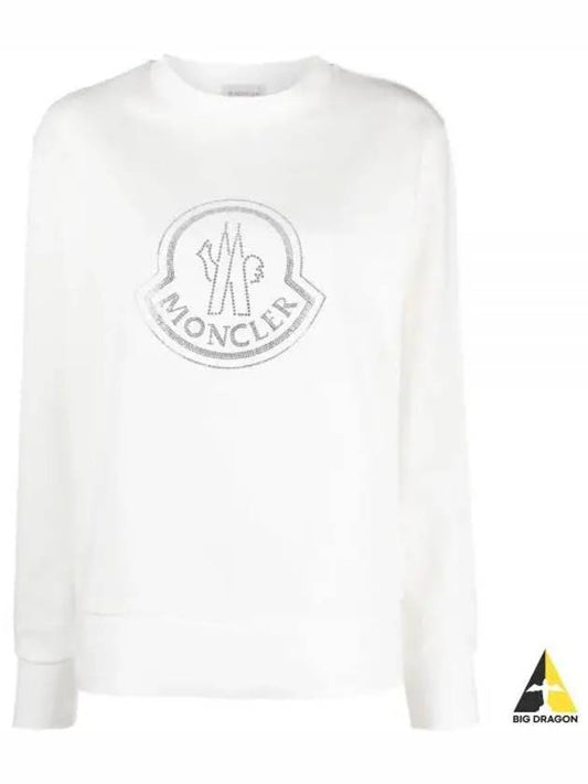 8G00053 899TR 033 Crystal Logo Cotton Sweatshirt - MONCLER - BALAAN 1