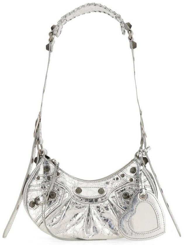 Metallic Le Cagol XS Lambskin Shoulder Bag Silver - BALENCIAGA - BALAAN 2