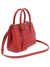 1BA896 Red Saffiano Leather Gold Triangle Galleria Small 2WAY - PRADA - BALAAN 3