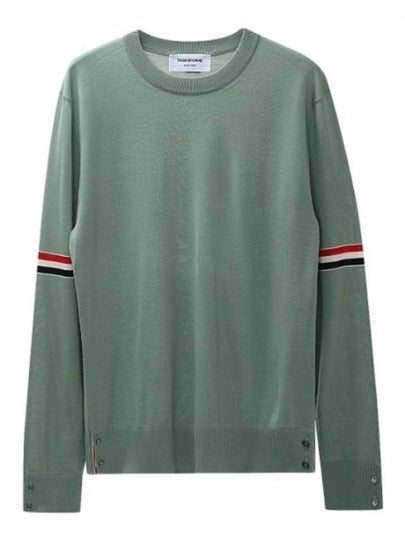 Merino Striped Crew Neck Knit Top Green - THOM BROWNE - BALAAN 2