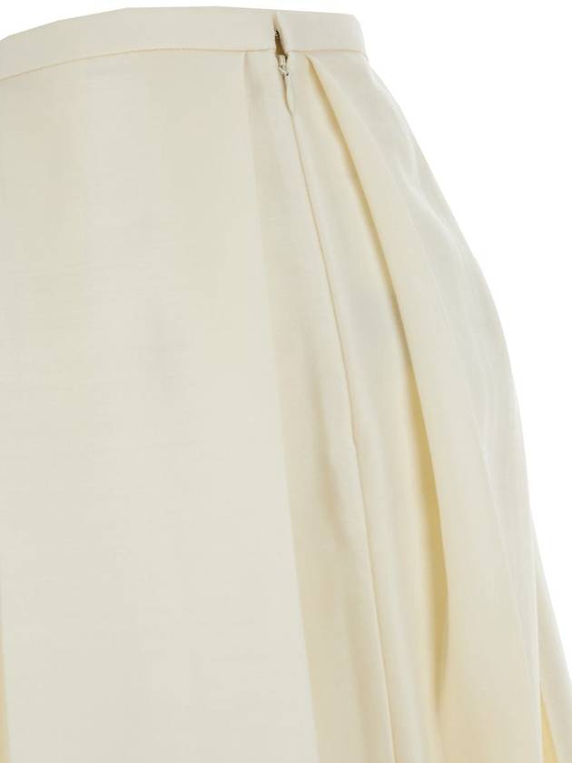 White Skirt With Cannon Pleats In Wool And Silk Blend Woman - TOTEME - BALAAN 3