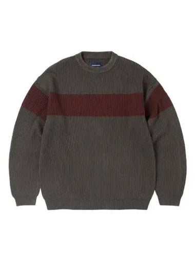 Washed block knit sweater charcoal - THISISNEVERTHAT - BALAAN 1