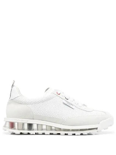 Women Vitello Calf Tech Runner Clear Sole Low Top Sneakers White - THOM BROWNE - BALAAN 2