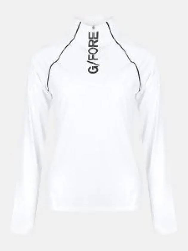 Logo Half Zip Up High Neck Long Sleeve T-Shirt White - G/FORE - BALAAN 2