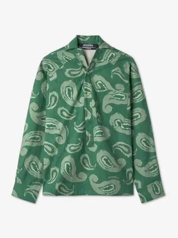 Jacquemus Le Au Pingo Shirt Green Paisley 235TO05013845CQSS23 - JACQUEMUS - BALAAN 1