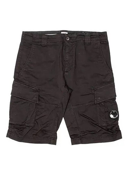 Stretch Satin Cargo Shorts Black - CP COMPANY - BALAAN 2