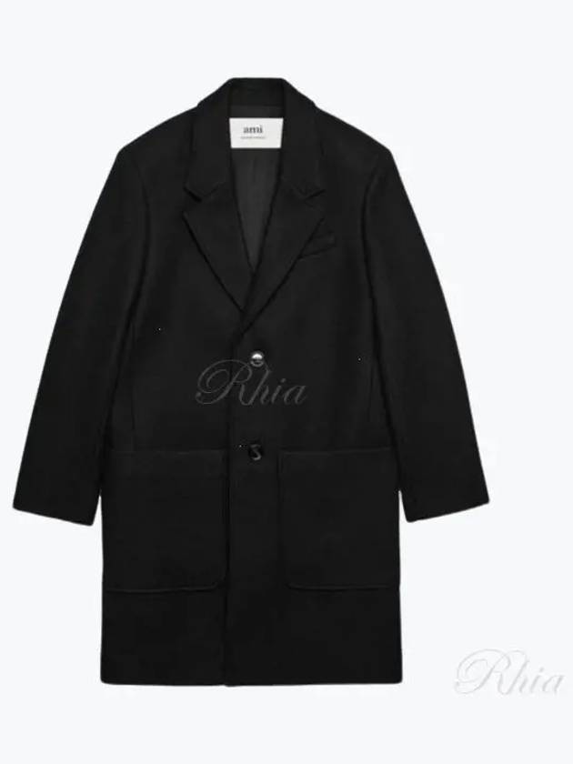 Two Button Wool Single Coat Black - AMI - BALAAN 2