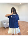 Logo Stripe Short Sleeve T-Shirt Dark Blue - ADIDAS - BALAAN 5