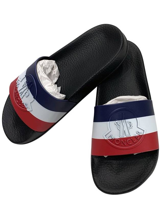 Three Stripes Basil Slippers Black - MONCLER - BALAAN 3