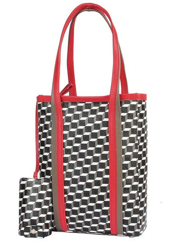 Pierre Hardy Cube Perspective Tote Bag UV06 BLACKWHITERED PHB031re - PIERRE HARDY - BALAAN 1