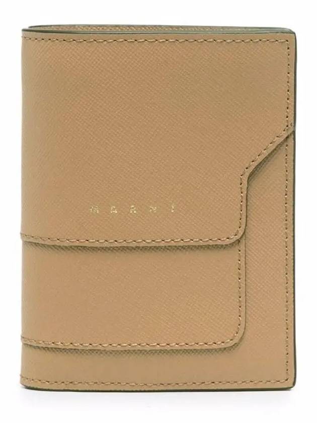 Saffiano Logo Half Wallet Pink Beige - MARNI - BALAAN 3