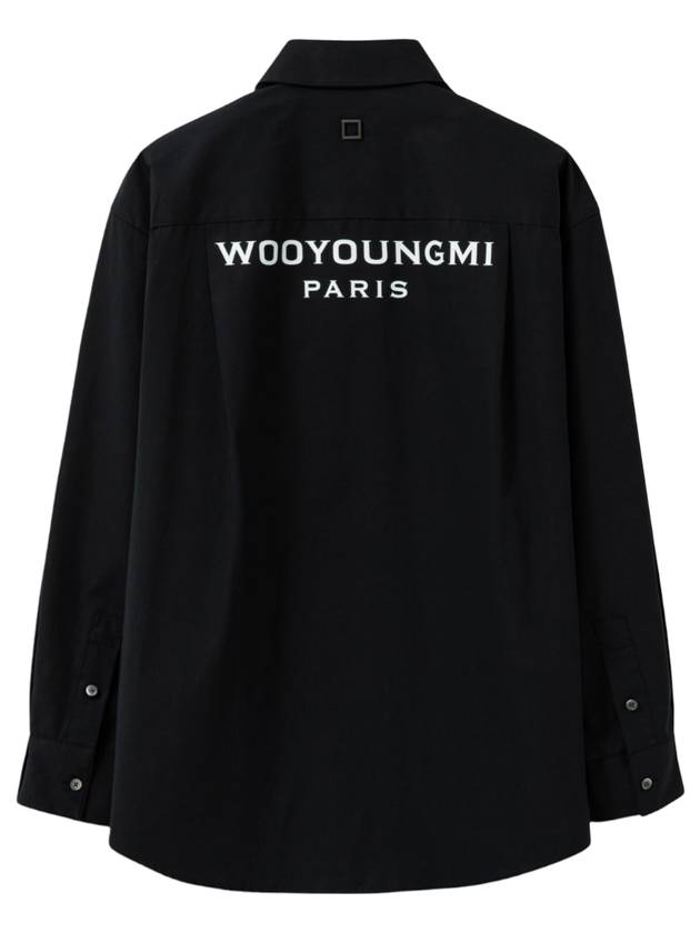 Back Logo Cotton Long Sleeve Shirt Black - WOOYOUNGMI - BALAAN 1