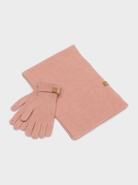 Knit gloves muffler set pink - RECLOW - BALAAN 2