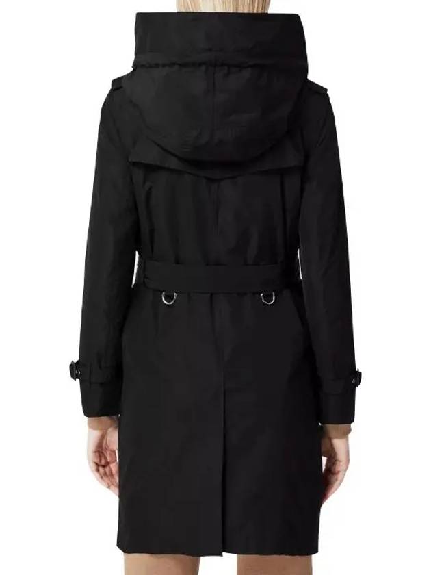 Detachable Hood Teffeta Kensington Trench Coat Black - BURBERRY - BALAAN 5