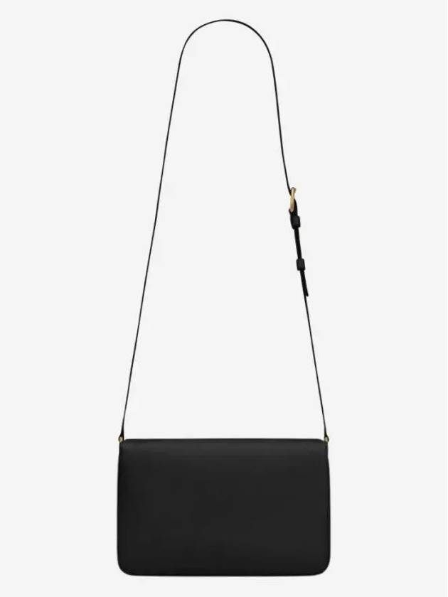 Le Maillon Smooth Leather Satchel Shoulder Bag Black - SAINT LAURENT - BALAAN 4