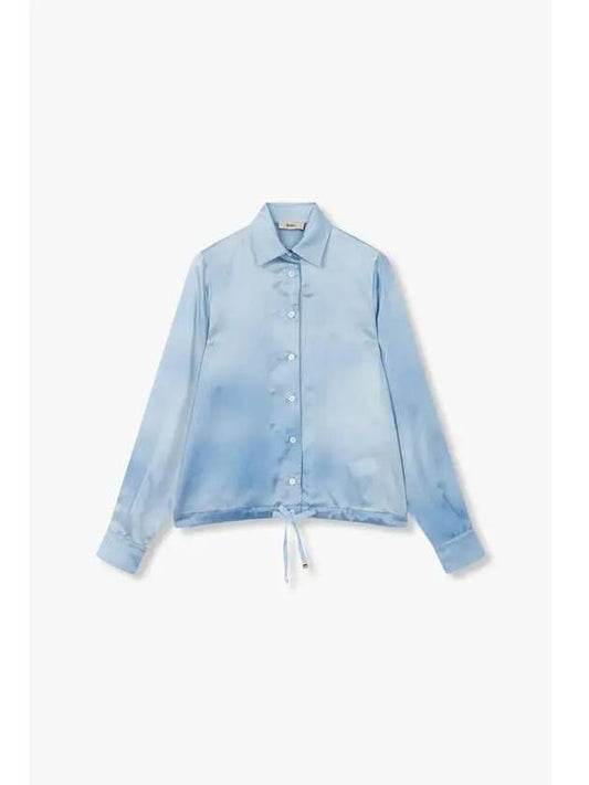 Women s Tie Dye Silk String Shirt Blue - HERNO - BALAAN 1