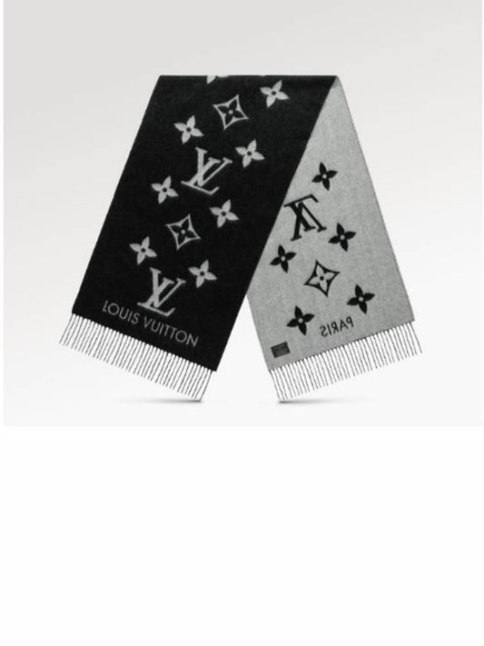 Reykjavik Monogram Cashmere Scarf Black - LOUIS VUITTON - BALAAN 2