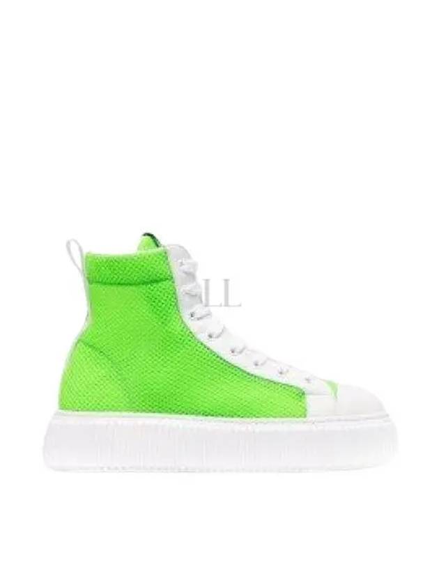 Fabric High Top Sneakers Green - MIU MIU - BALAAN 2