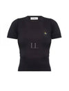 ORB Logo Short Sleeve Knit Top Black - VIVIENNE WESTWOOD - BALAAN 2