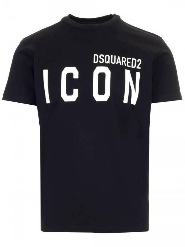 Men's Icon Logo Short Sleeve T-Shirt Black - DSQUARED2 - BALAAN 1