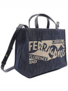 Logo Tote Bag Blue - SALVATORE FERRAGAMO - BALAAN 4