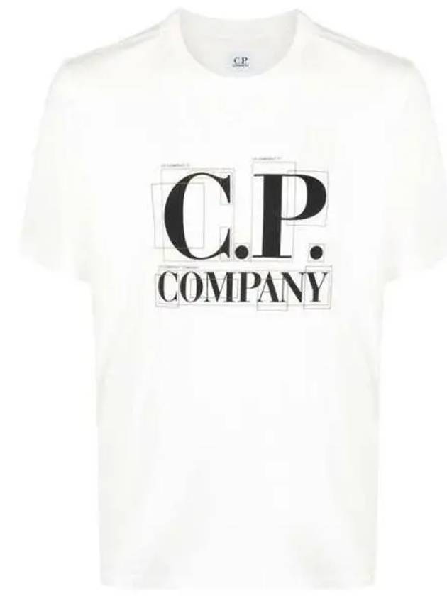 CP Company 14CMTS189A Graphic Logo Short Sleeve T Shirt 270048 1008800 - CP COMPANY - BALAAN 1