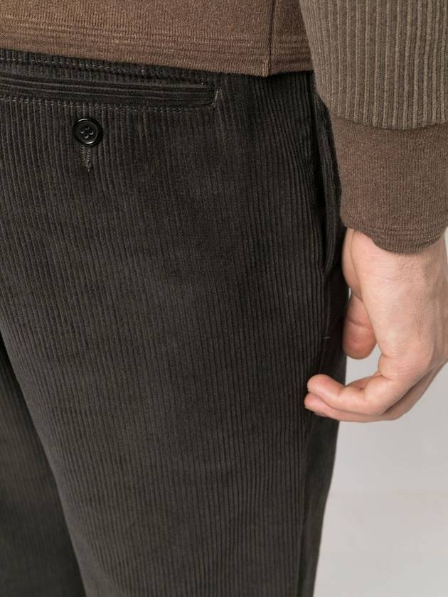 Men's Corduroy Straight Pants Dark Brown - THOM BROWNE - BALAAN 6