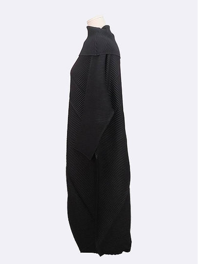 Pleated please black color 100 polyester women s long sleeve dress - ISSEY MIYAKE - BALAAN 2