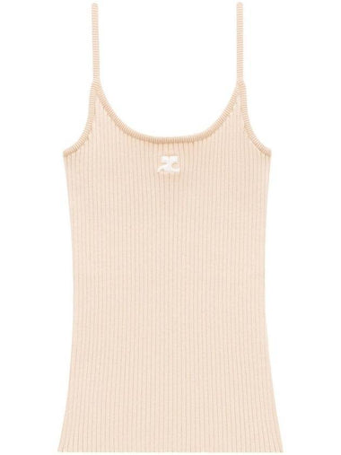 Logo Knit Sleeveless Beige - COURREGES - BALAAN 1