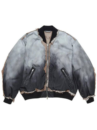 Distressed Effect Bomber Jacket Faded Black - ACNE STUDIOS - BALAAN 1