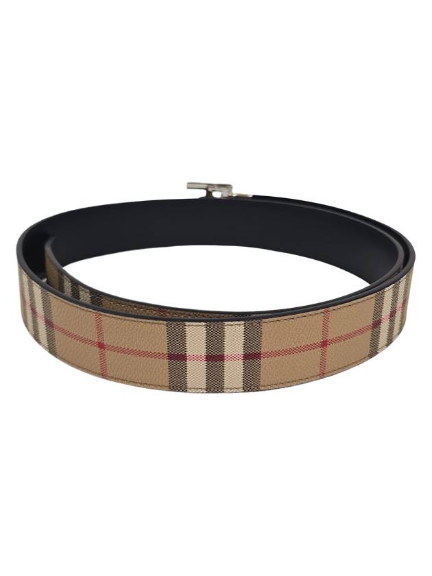 Monogram Motif Vintage Check Reversible Belt Archive Beige - BURBERRY - BALAAN 4