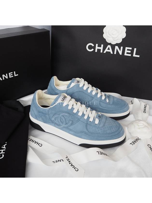 23FW CC Logo Force Sneakers Blue G45079 - CHANEL - BALAAN 8