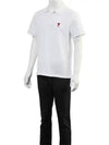 Heart Logo Polo Shirt White - AMI - BALAAN 3