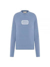 Couture Embroidered Cashmere Jersey Knit Top Blue - DIOR - BALAAN 2