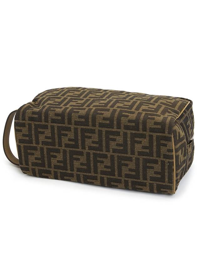 Jacquard Fabric Toiletry Case Clutch Brown - FENDI - BALAAN 5