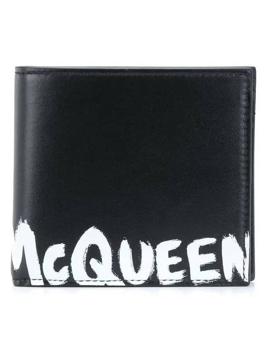 Graffiti Bicycle Wallet Black - ALEXANDER MCQUEEN - BALAAN.