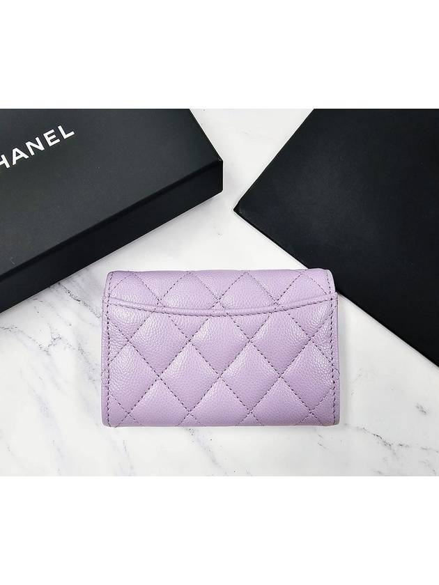 Classic card wallet caviar violet silver AP0214 sticker new model - CHANEL - BALAAN 3